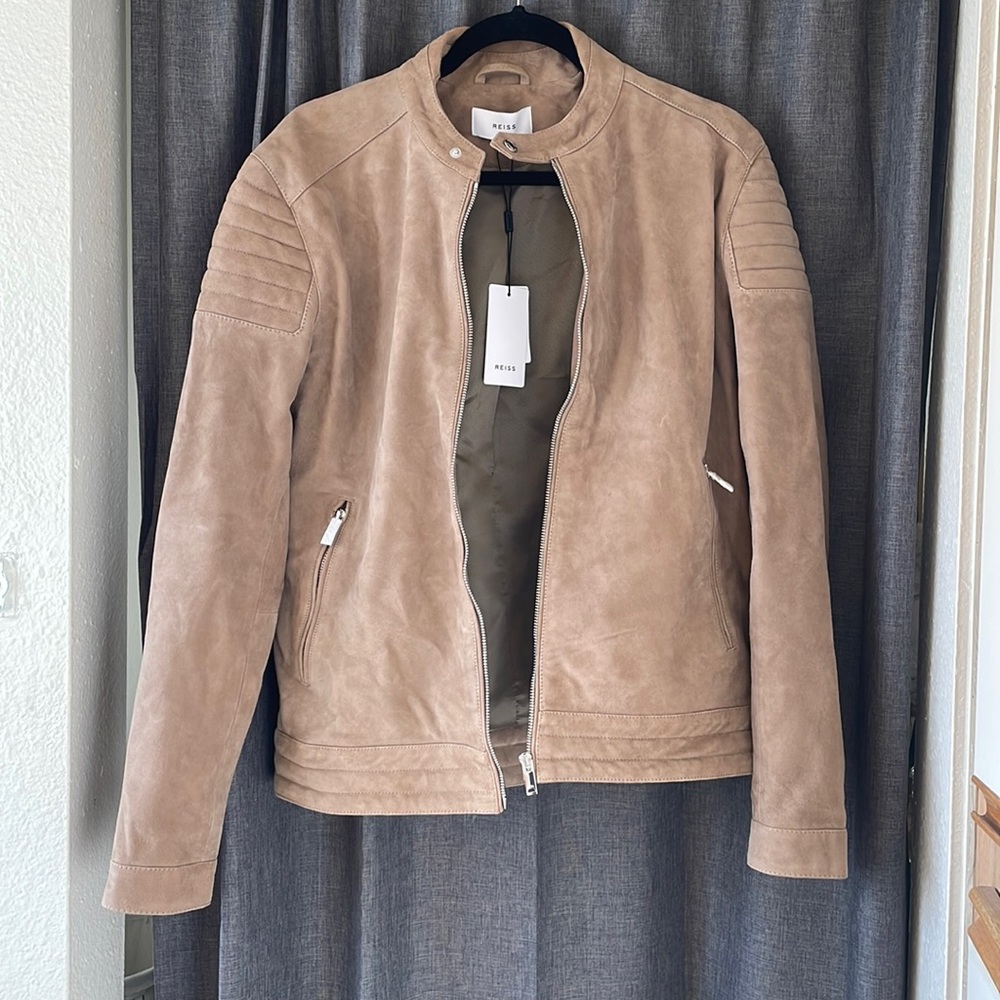 Reiss Goat Leather Moto Style Jacket